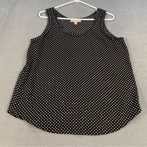 Philosophy Women’s Black and White Polka Dot Sleeveless Top, size L